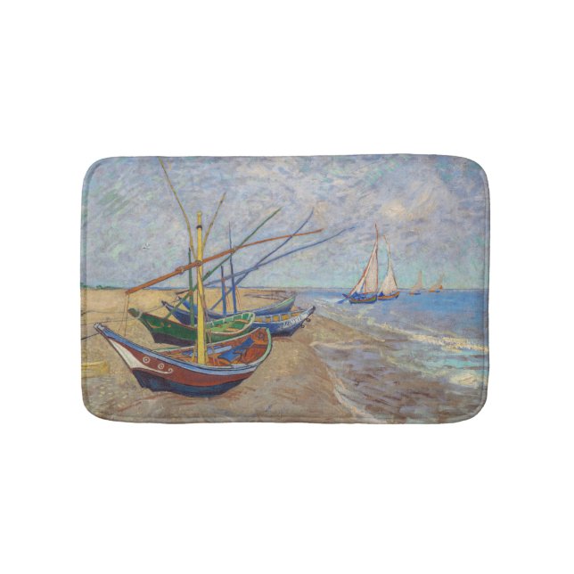 Vincent van Gogh - Fishing Boats on the Beach Bath Mat (Front)