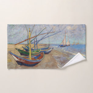 Vincent van Gogh - Fishing Boats on the Beach Bath Towel Set