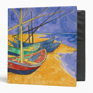 Vincent van Gogh   Fishing Boats on the Beach Binder
