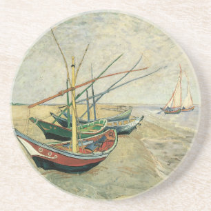 Vincent van Gogh - Fishing Boats on the Beach Coaster