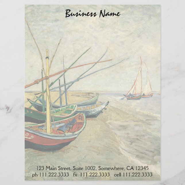 Vincent van Gogh - Fishing Boats on the Beach Letterhead (Front)