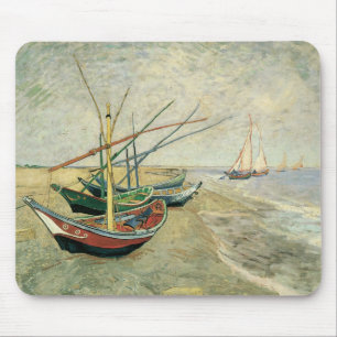 Vincent van Gogh - Fishing Boats on the Beach Mouse Pad