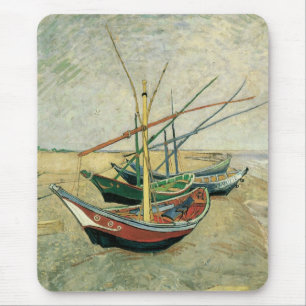 Vincent van Gogh - Fishing Boats on the Beach Mouse Pad