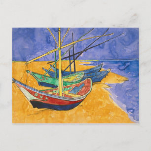 Vincent van Gogh   Fishing Boats on the Beach Postcard
