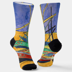 Vincent van Gogh - Fishing Boats on the Beach Socks