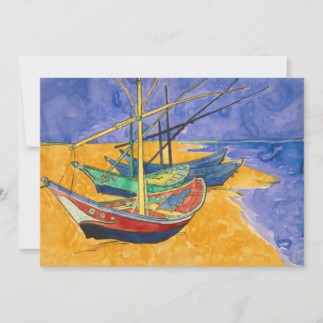 Vincent van Gogh - Fishing Boats on the Beach Thank You Card (Front)