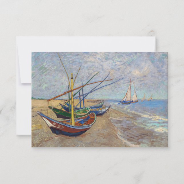 Vincent van Gogh - Fishing Boats on the Beach Thank You Card (Front)