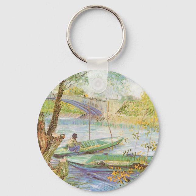 Vincent van Gogh Fishing in Spring, Pont de Clichy Keychain (Front)