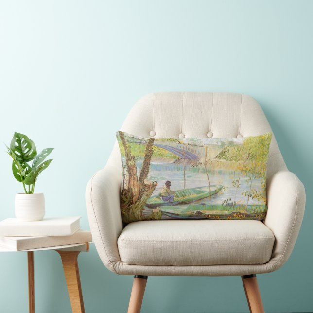 Vincent van Gogh Fishing in Spring, Pont de Clichy Lumbar Pillow (Chair)