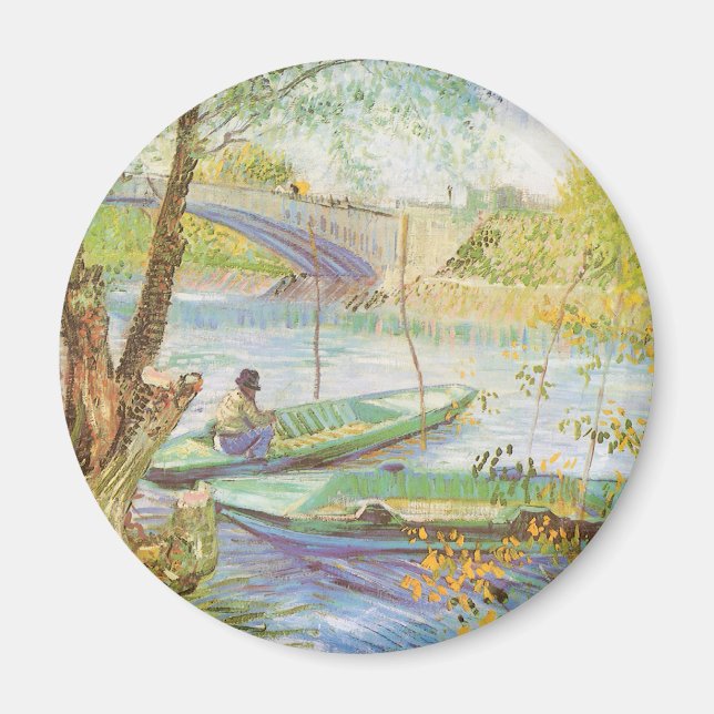 Vincent van Gogh Fishing in Spring, Pont de Clichy Magnet (Front)