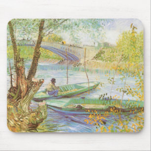 Vincent van Gogh Fishing in Spring, Pont de Clichy Mouse Pad