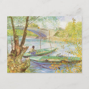 Vincent van Gogh Fishing in Spring, Pont de Clichy Postcard