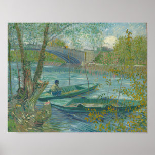 Vincent van Gogh Fishing in Spring, the Pont de Cl Poster