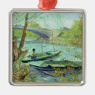 Vincent van Gogh Fishing in the Spring Metal Ornament