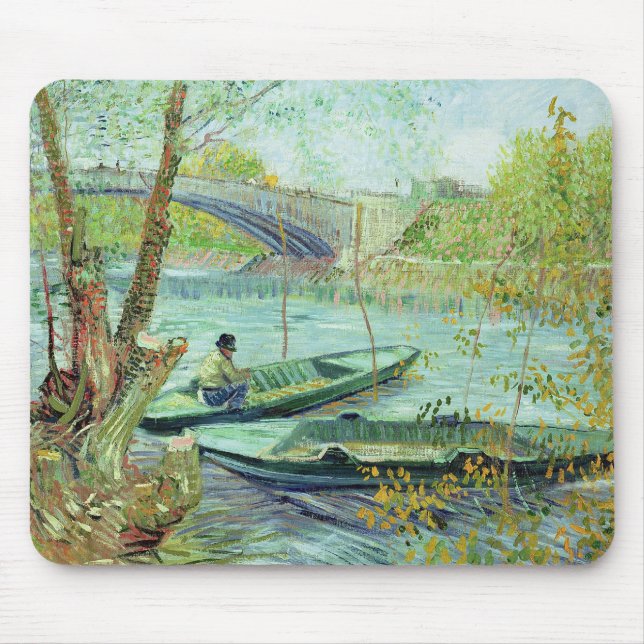Vincent van Gogh | Fishing in the Spring Mouse Pad (Front)