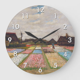 Vincent van Gogh - Flower Beds in Holland Large Clock