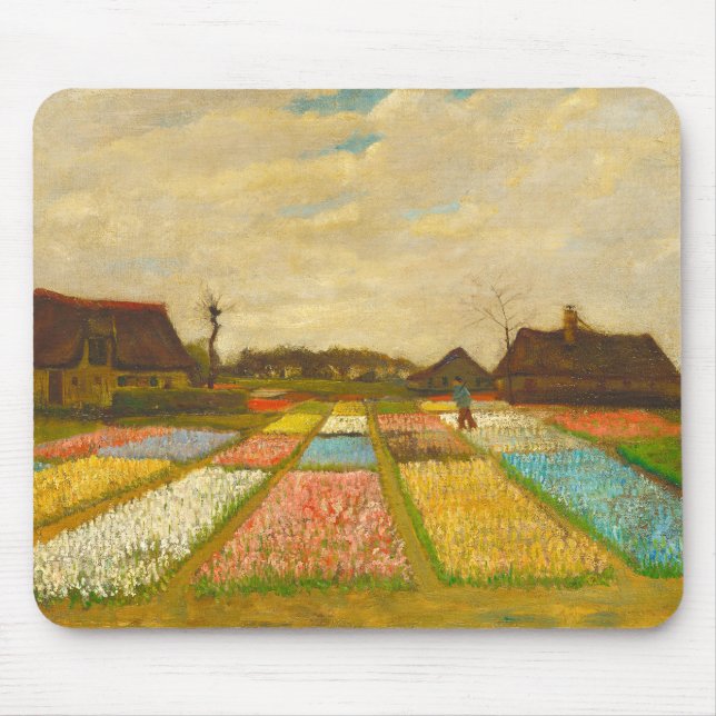 Vincent van Gogh Flower Beds in Holland Mouse Pad (Front)