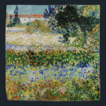Vincent van Gogh - Flowering Garden Bandana<br><div class="desc">Flowering Garden - Vincent van Gogh,  Oil on Canvas,  1888,  Arles</div>