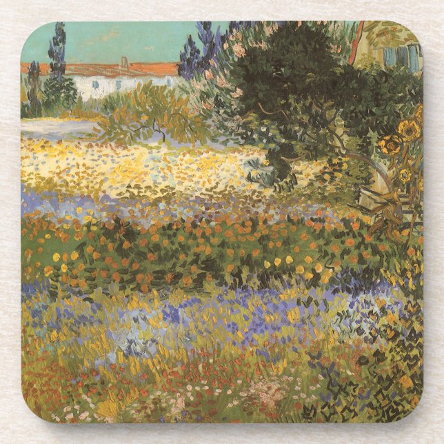 Vincent van Gogh - Flowering Garden Coaster (Front)
