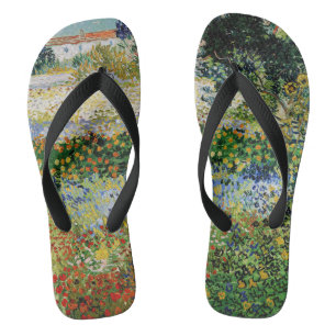 Vincent van Gogh - Flowering Garden Flip Flops