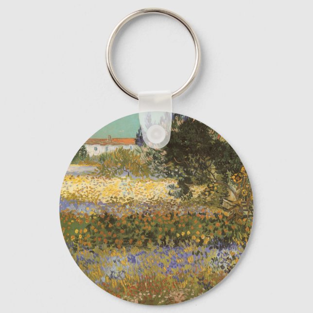 Vincent van Gogh - Flowering Garden Keychain (Front)