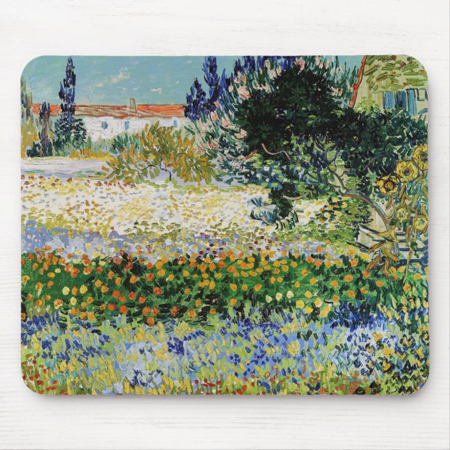 Vincent van Gogh - Flowering Garden Mouse Pad (Front)
