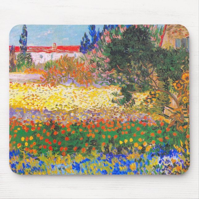 Vincent Van Gogh Flowering Garden Mouse Pad (Front)