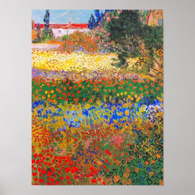 Vincent Van Gogh Flowering Garden Poster (Front)