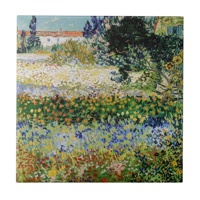Vincent van Gogh - Flowering Garden Tile (Front)