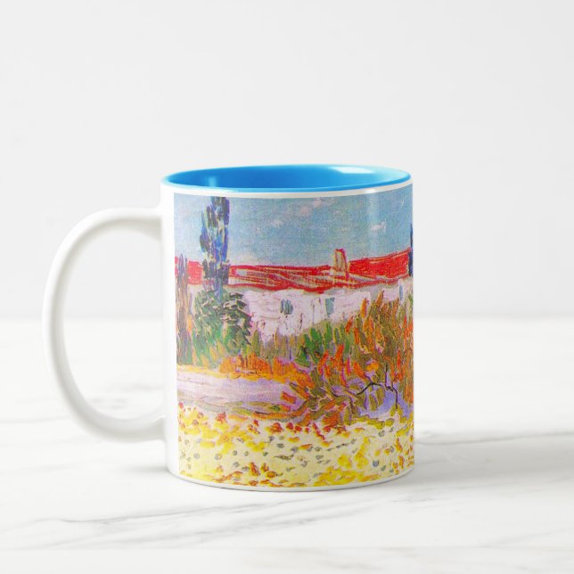 Vincent Van Gogh Flowering Garden Two-Tone Coffee Mug (Left)