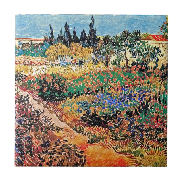 Vincent Van Gogh - Flowering Garden With Path Tile (Front)