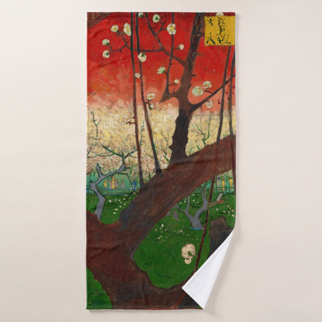 Vincent van Gogh - Flowering Plum Tree Bath Towel Set (Bath Towel)