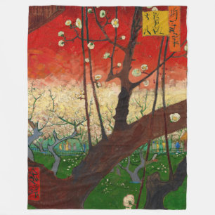 Vincent van Gogh - Flowering Plum Tree Fleece Blanket