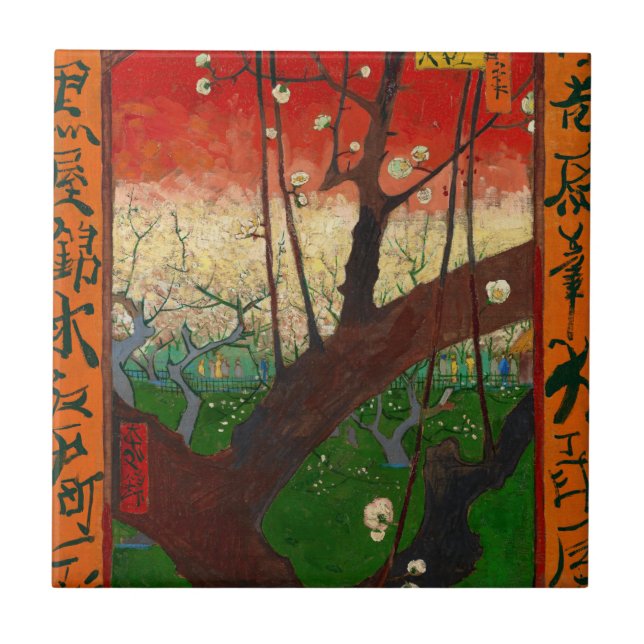 Vincent van Gogh - Flowering Plum Tree Tile (Front)