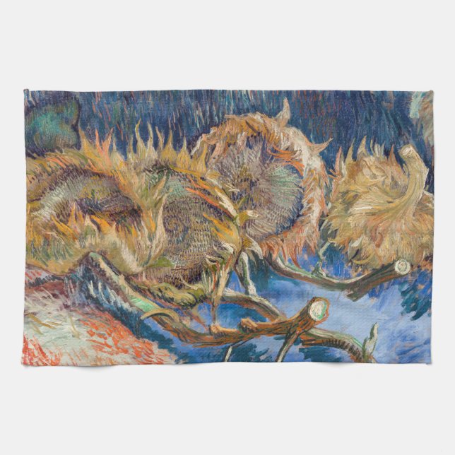 Vincent van Gogh - Four Cut Sunflowers Kitchen Towel (Horizontal)