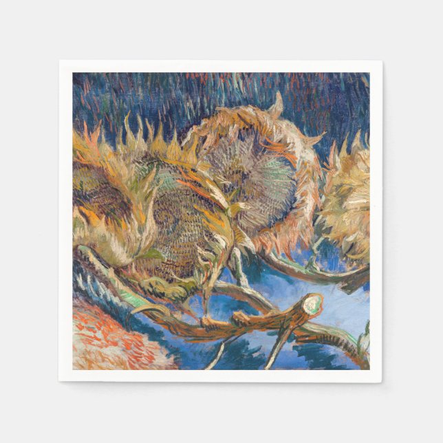 Vincent van Gogh - Four Cut Sunflowers Napkin (Front)
