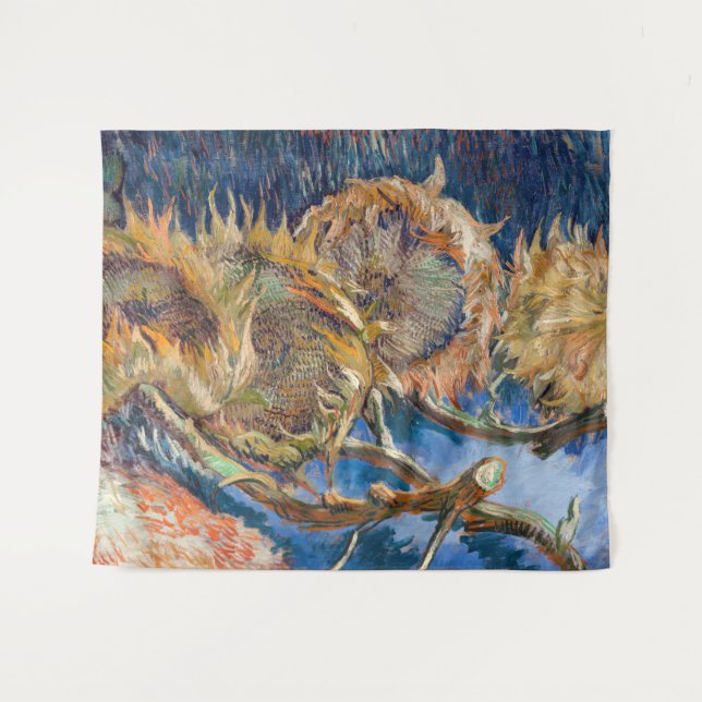 Vincent van Gogh - Four Cut Sunflowers Tapestry (Front (Horizontal))
