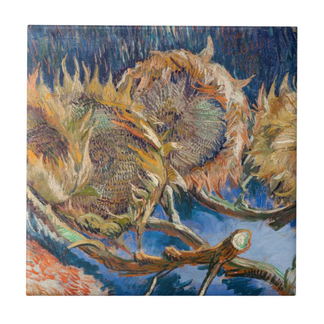 Vincent van Gogh - Four Cut Sunflowers Tile (Front)