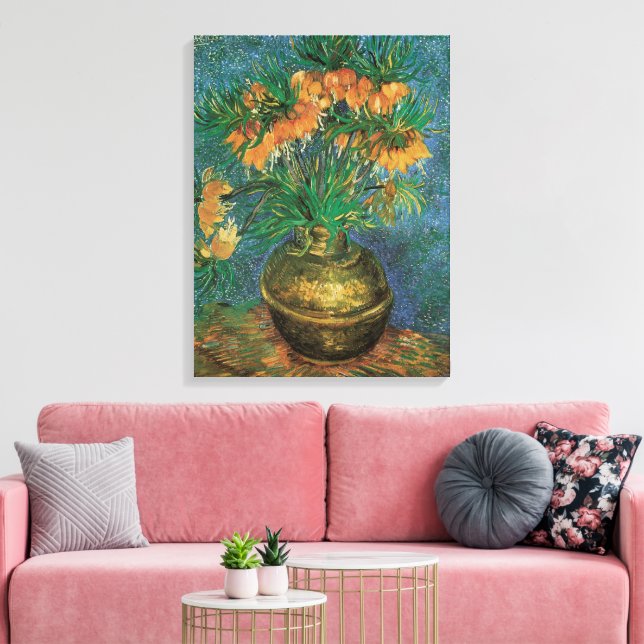 Vincent van Gogh - Fritillaries in a Copper Vase Canvas Print (Insitu(LivingRoom))