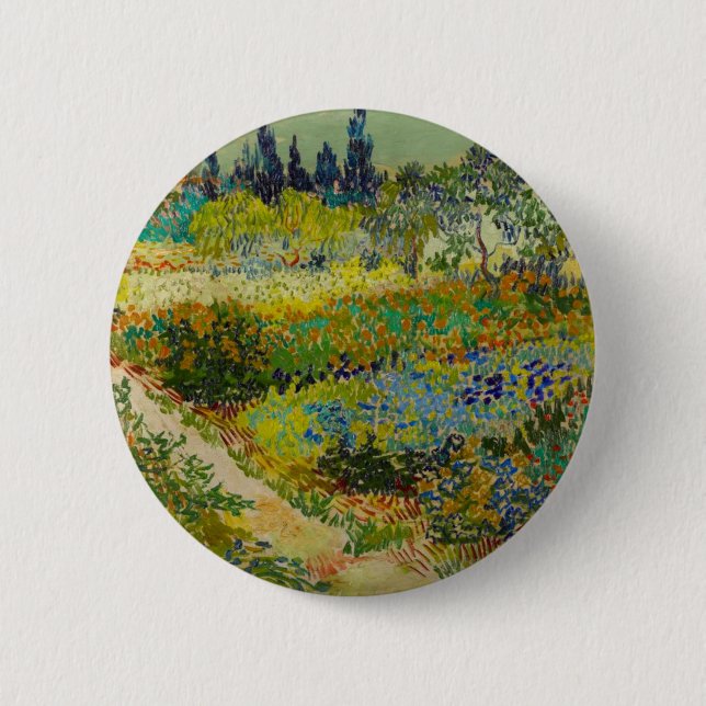Vincent Van Gogh Garden at Arles 2 Inch Round Button (Front)