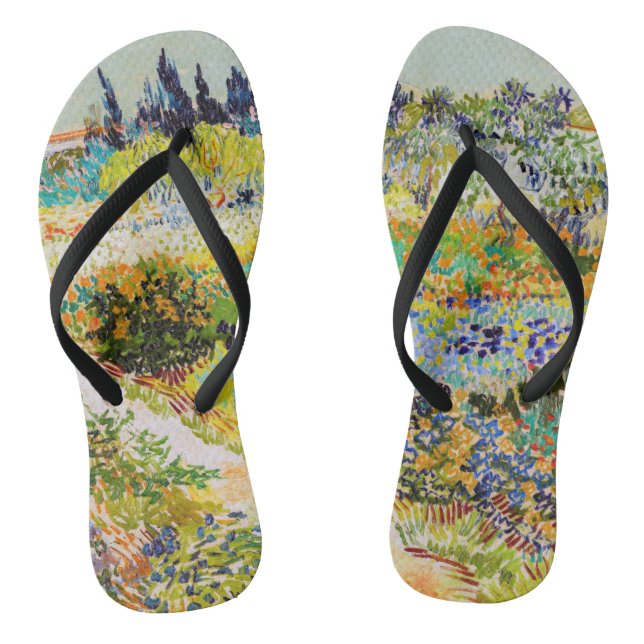Vincent van Gogh - Garden at Arles Flip Flops (Footbed)