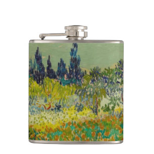 Vincent Van Gogh Garden at Arles Hip Flask
