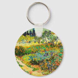 Vincent Van Gogh Garden at Arles Keychain