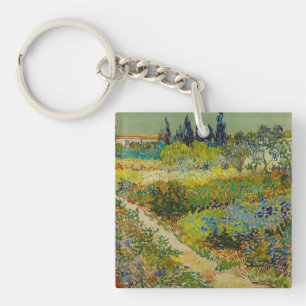 Vincent Van Gogh Garden at Arles Keychain