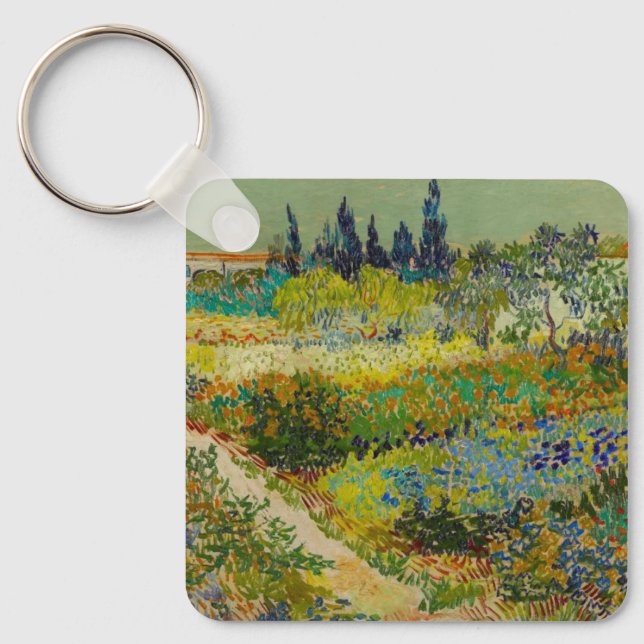 Vincent Van Gogh Garden at Arles Keychain (Front)