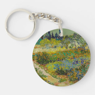 Vincent Van Gogh Garden at Arles Keychain