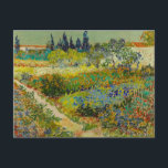 Vincent Van Gogh Garden at Arles Postcard<br><div class="desc">Postcard featuring Vincent van Gogh’s oil painting Garden at Arles (1888). A beatifically coloured garden of rich blues,  greens,  and reds is depicted in Arles,  France. The perfect gift for lovers of Post-Impressionism and Dutch art collectors!</div>