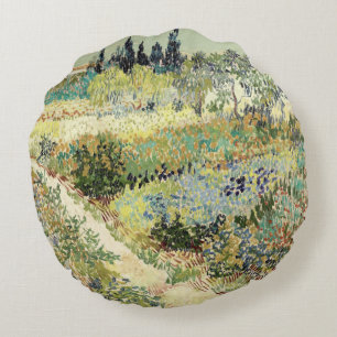 Vincent Van Gogh Garden at Arles Round Pillow