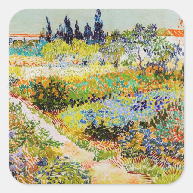 Vincent van Gogh - Garden at Arles Square Sticker (Front)