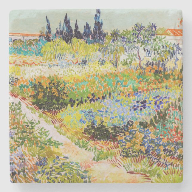 Vincent van Gogh - Garden at Arles Stone Coaster (Front)